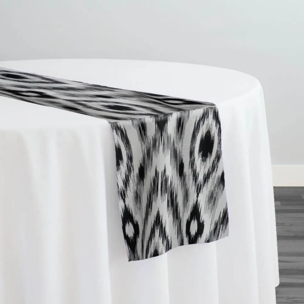 Cosmo Print (Dupioni) Table Runner in Black
