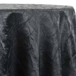 Crush Satin (Bichon) Table Linen in Black