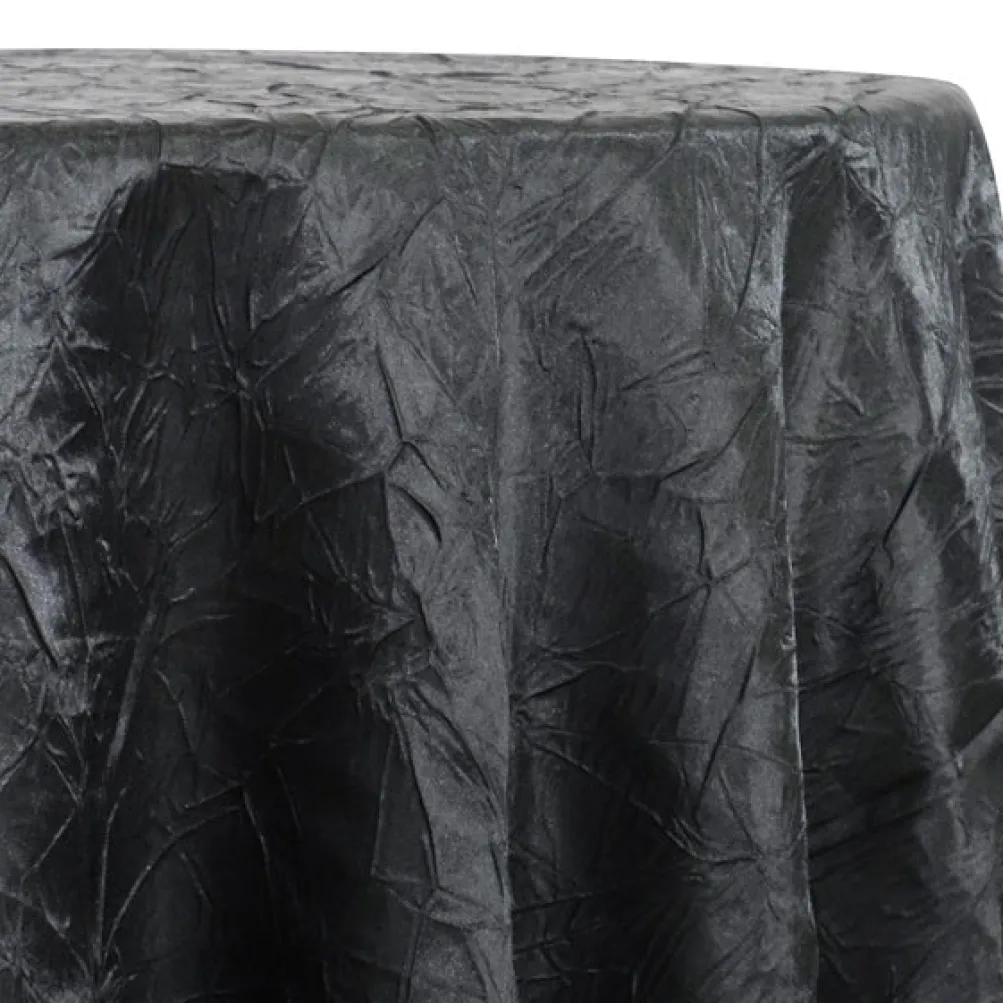 Crush Satin (Bichon) Table Linen in Black