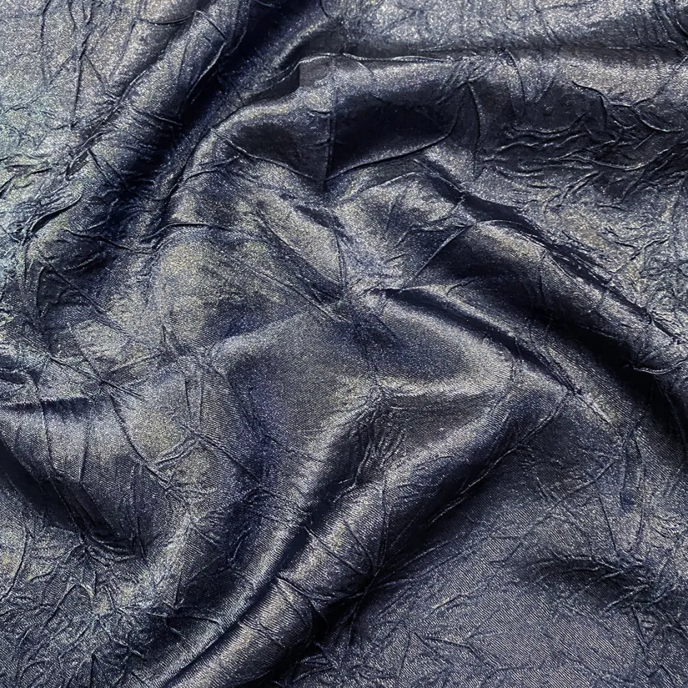 Crush Satin (Bichon) Table Linen in Navy