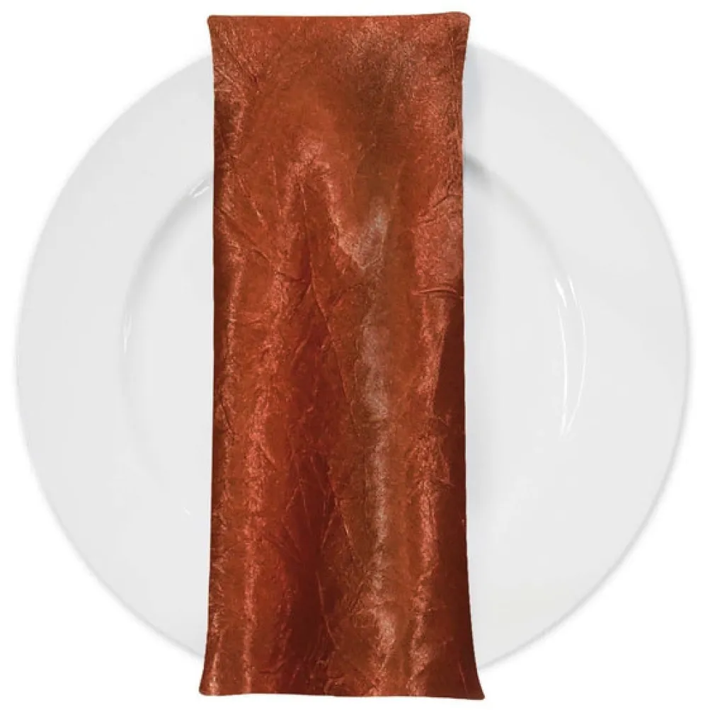 Crush Satin (Bichon) Table Napkin in Rust 035
