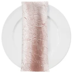 Crush Satin (Bichon) Table Napkin in Rose Powder