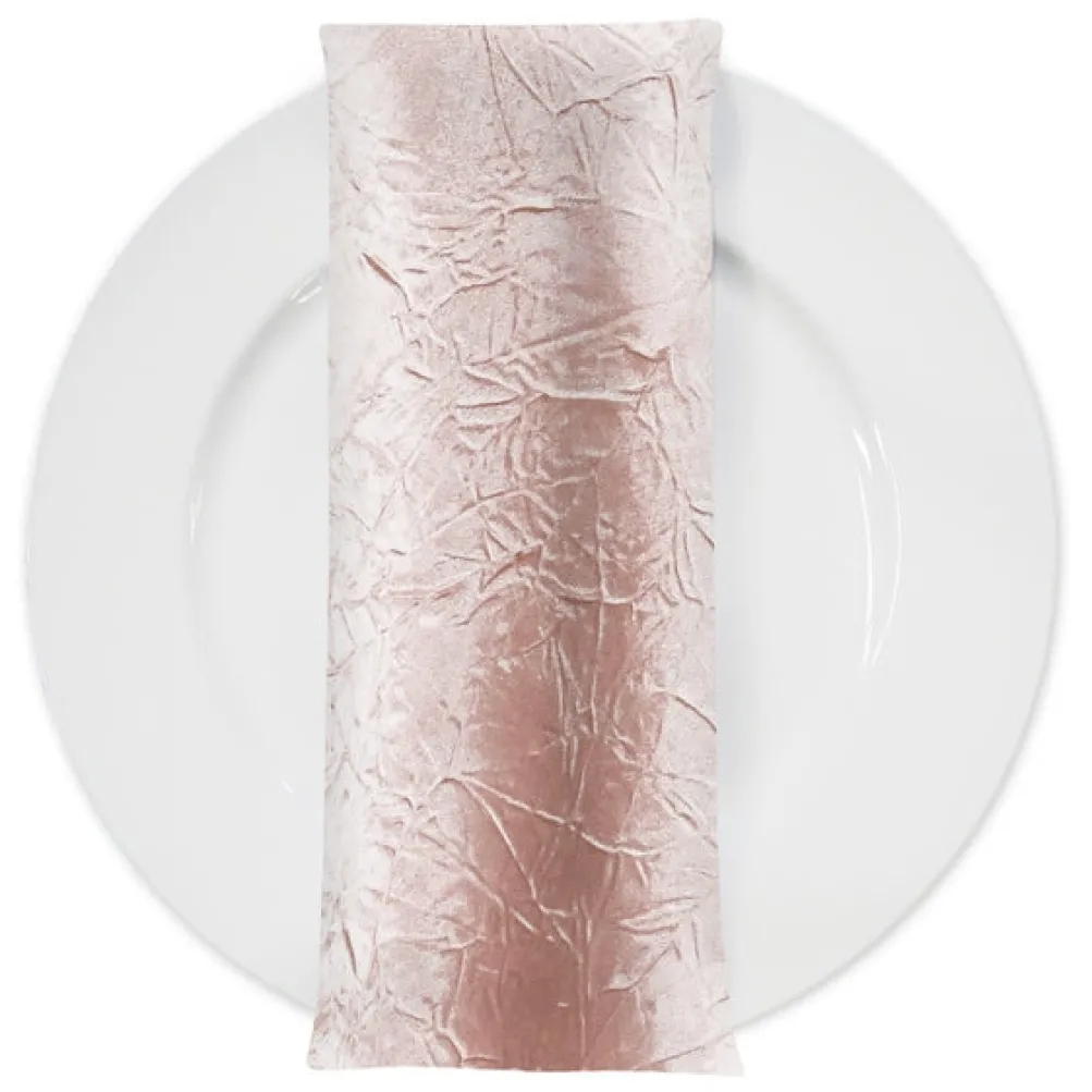 Crush Satin (Bichon) Table Napkin in Rose Powder