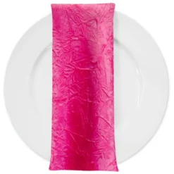 Crush Satin (Bichon) Table Napkin in Fuchsia 396