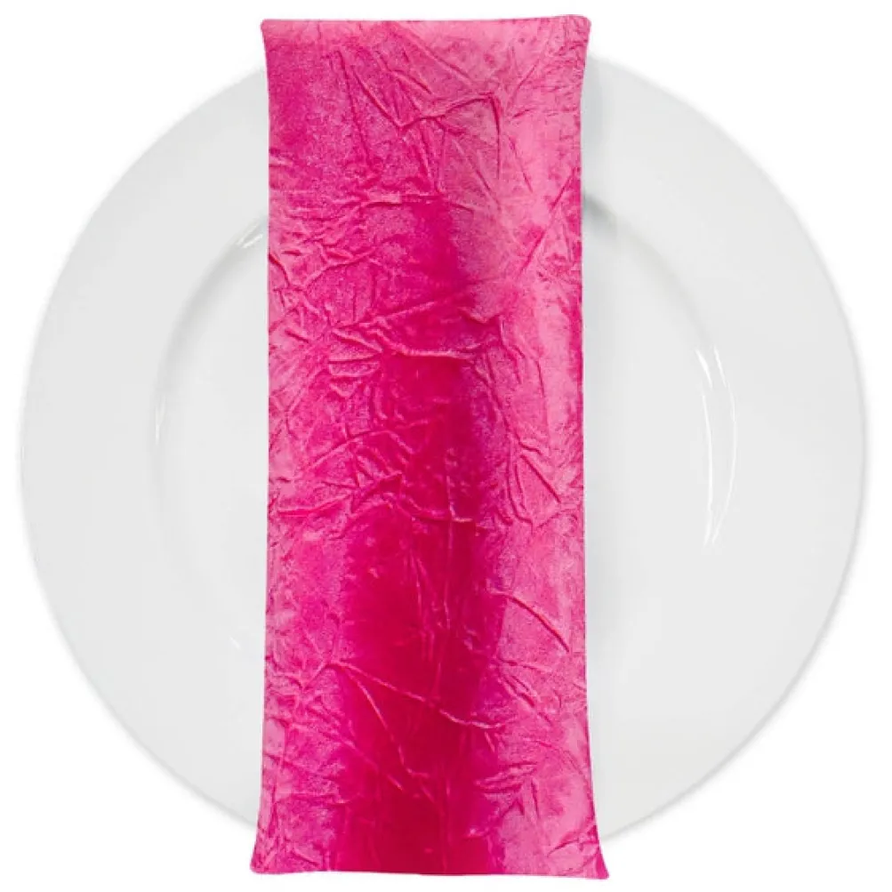 Crush Satin (Bichon) Table Napkin in Fuchsia 396