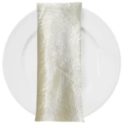 Crush Satin (Bichon) Table Napkin in Ivory 112