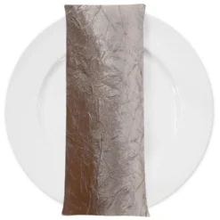 Crush Satin (Bichon) Table Napkin in Taupe 17