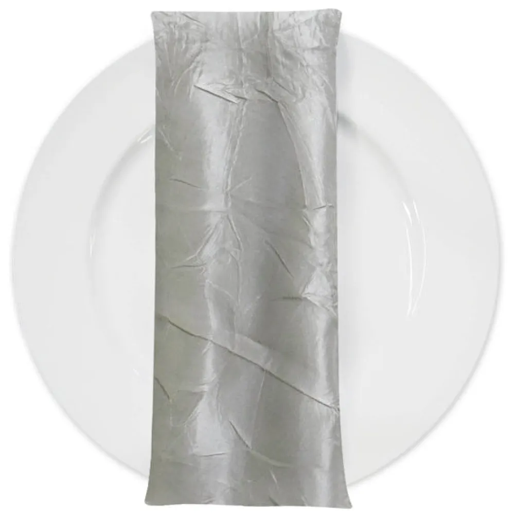 Crush Satin (Bichon) Table Napkin in White