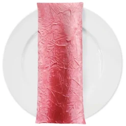 Crush Satin (Bichon) Table Napkin in Coral 201