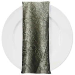 Crush Satin (Bichon) Table Napkin in Grey 665
