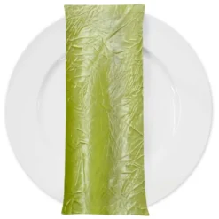 Crush Satin (Bichon) Table Napkin in Lime 37
