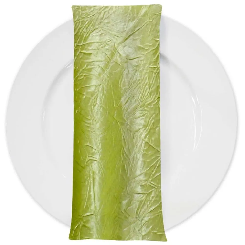 Crush Satin (Bichon) Table Napkin in Lime 37