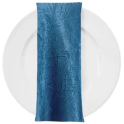 Crush Satin (Bichon) Table Napkin in Peacock 777