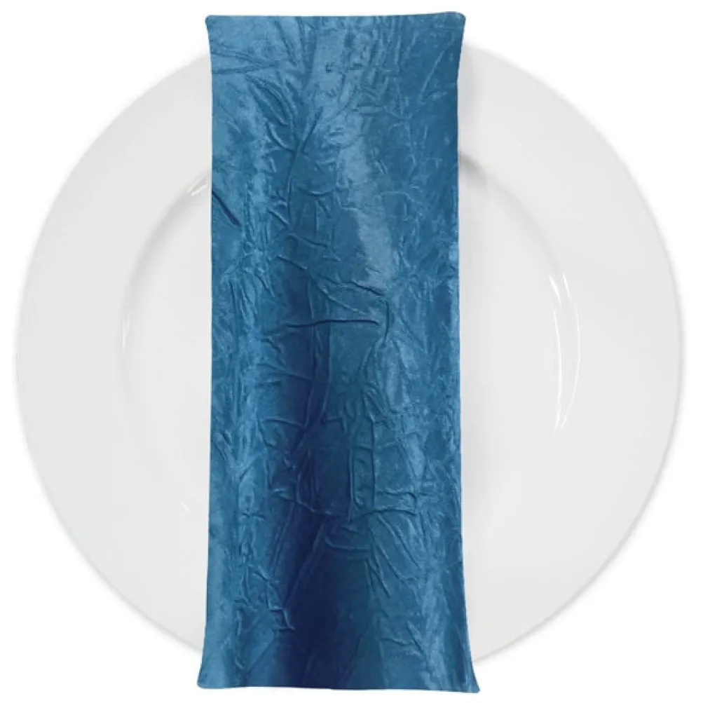 Crush Satin (Bichon) Table Napkin in Peacock 777