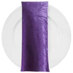 Crush Satin (Bichon) Table Napkin in Plum 555