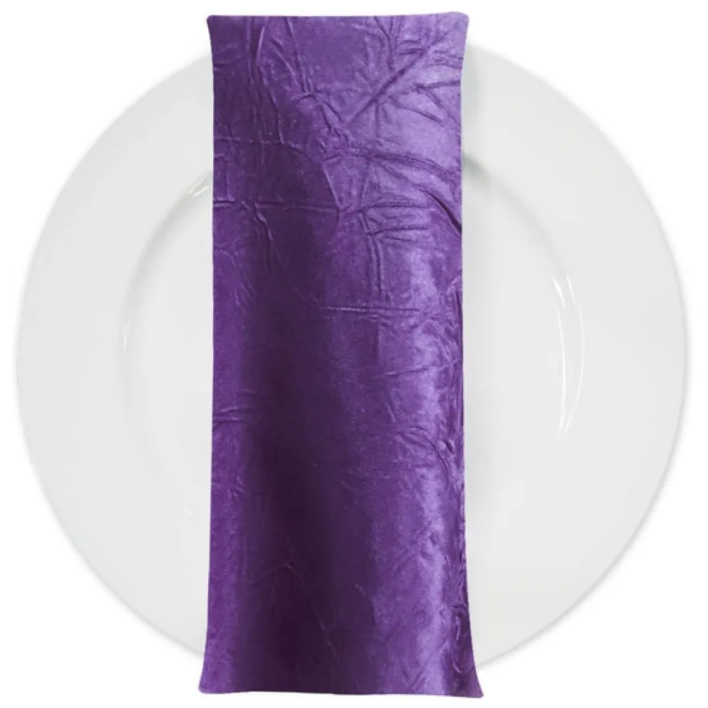 Crush Satin (Bichon) Table Napkin in Plum 555