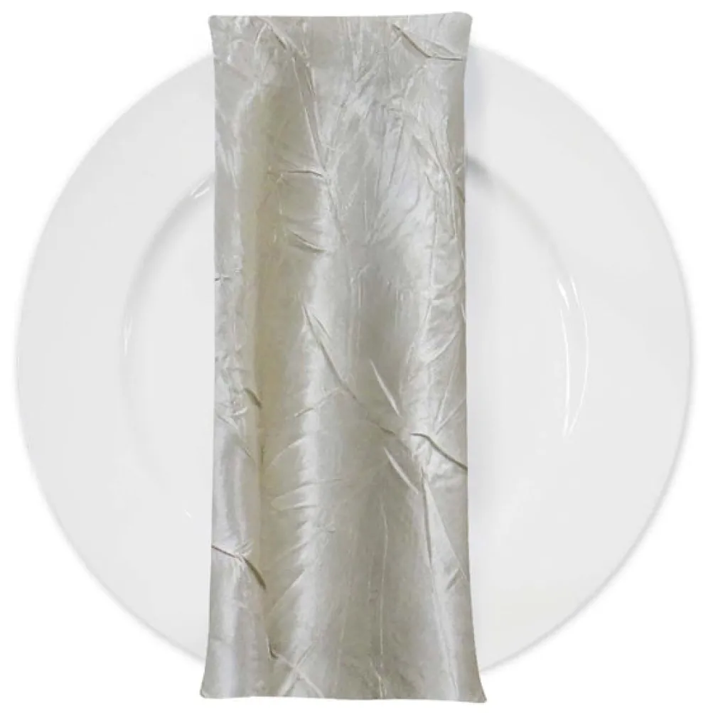 Crush Satin (Bichon) Table Napkin in Silver 606