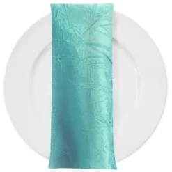 Crush Satin (Bichon) Table Napkin in Teal Green 645