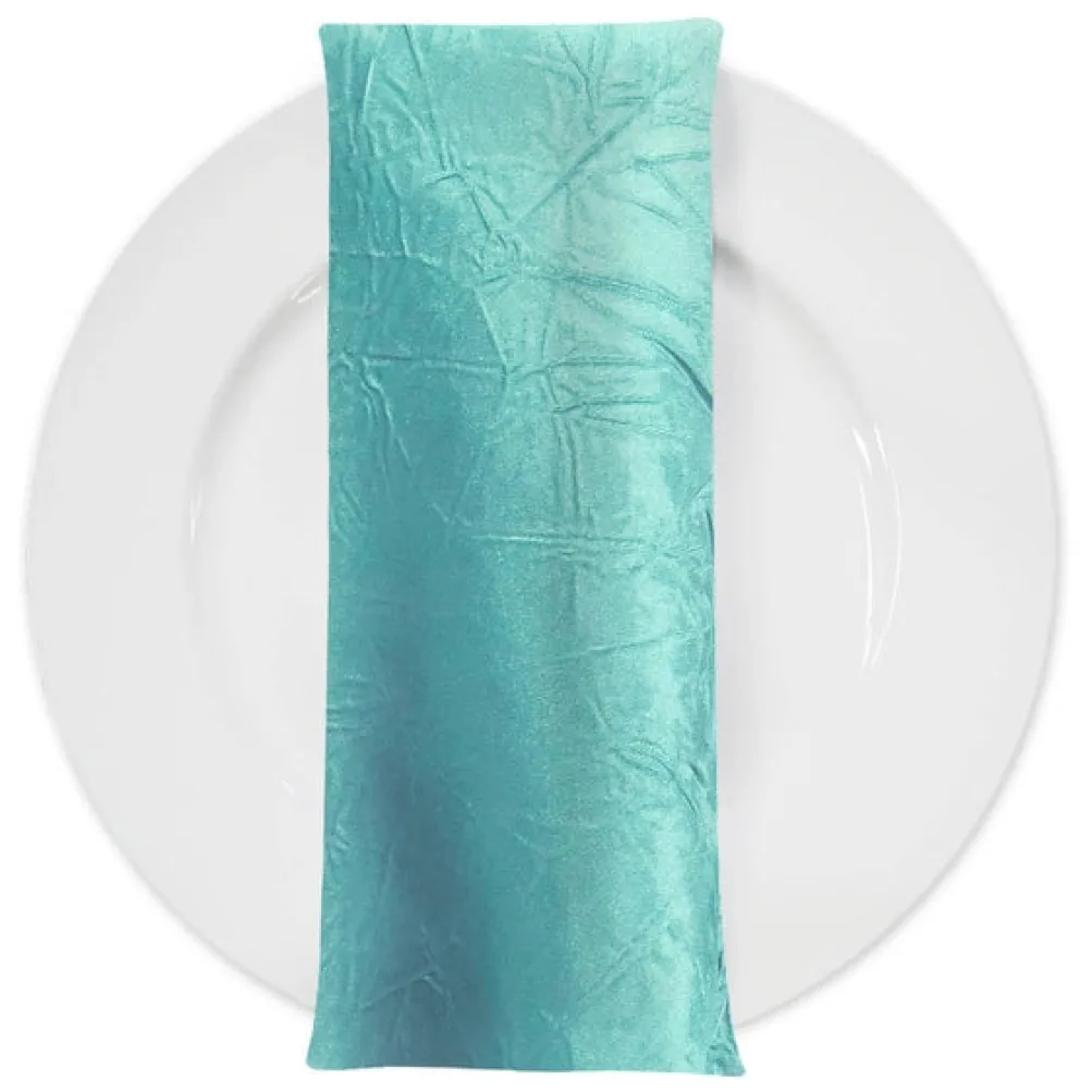 Crush Satin (Bichon) Table Napkin in Teal Green 645