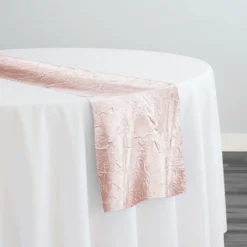Crush Satin (Bichon) Table Runner in Rose Powder