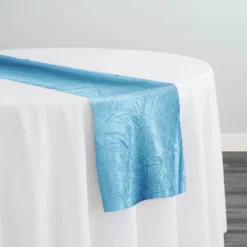 Crush Satin (Bichon) Table Runner in Turquoise 141