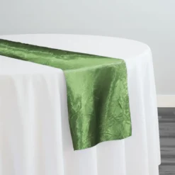 Crush Satin (Bichon) Table Runner in Sage D 377