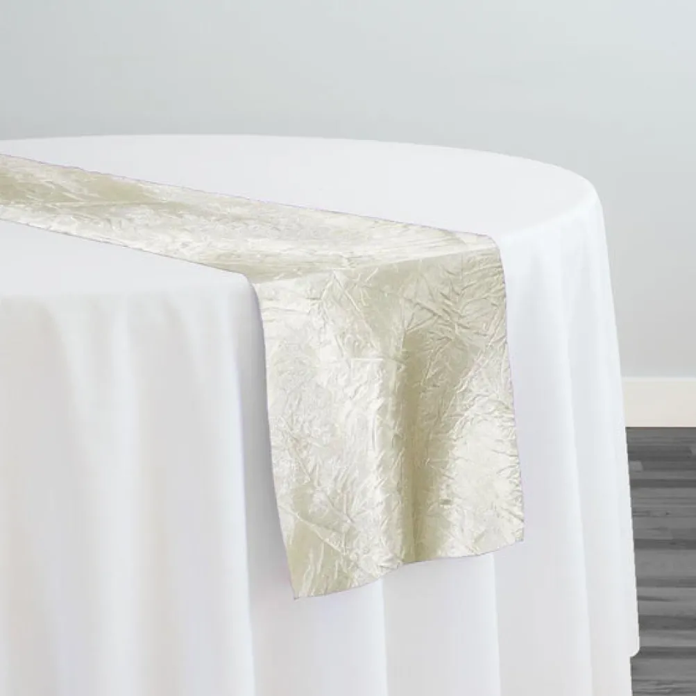 Crush Satin (Bichon) Table Runner in Ivory 112