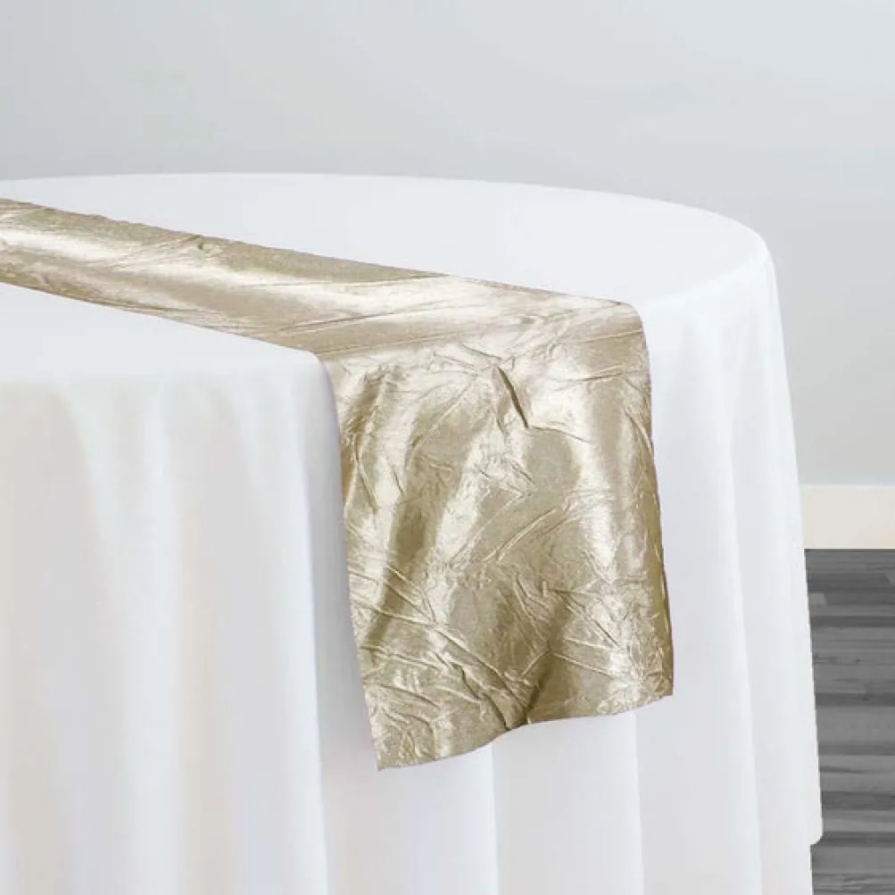 Crush Satin (Bichon) Table Runner in Bone