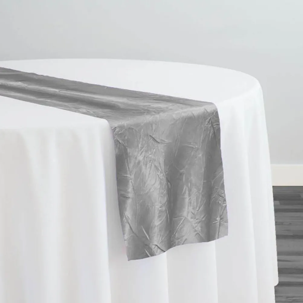 Crush Satin (Bichon) Table Runner in Silver 606