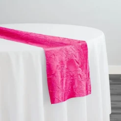 Crush Satin (Bichon) Table Runner in Fuchsia 396