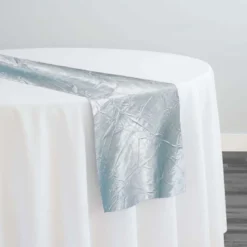 Crush Satin (Bichon) Table Runner in Blue 120