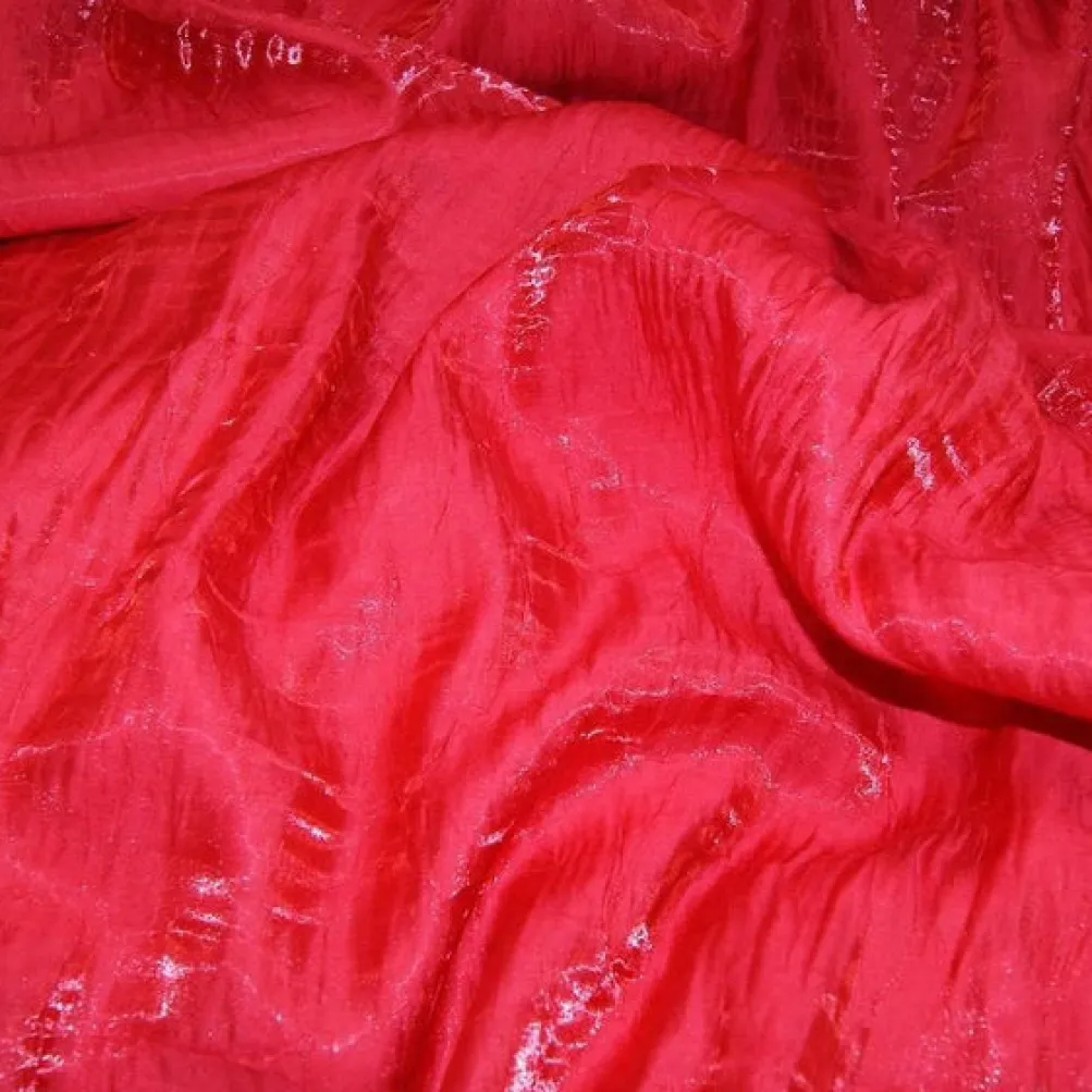 Crush Shimmer (Galaxy) Table Linen in Tango Red 34