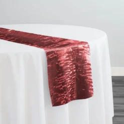Crush Shimmer (Galaxy) Table Runner in Bordeaux 1