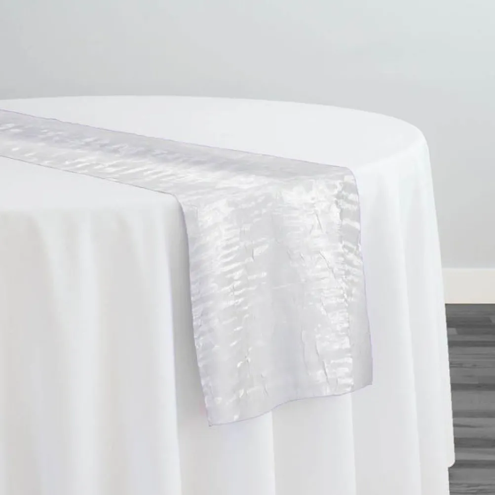 Crush Shimmer (Galaxy) Table Runner in White 16