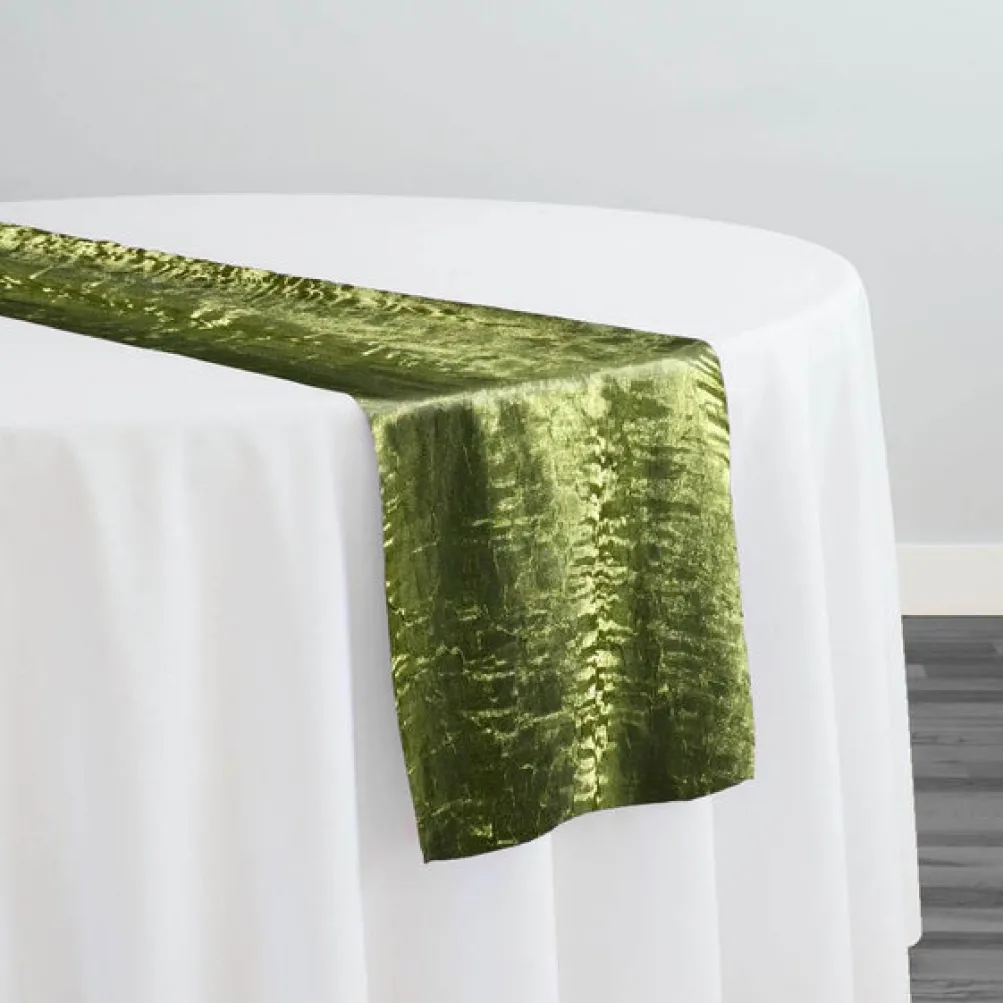 Crush Shimmer (Galaxy) Table Runner in Moss 15