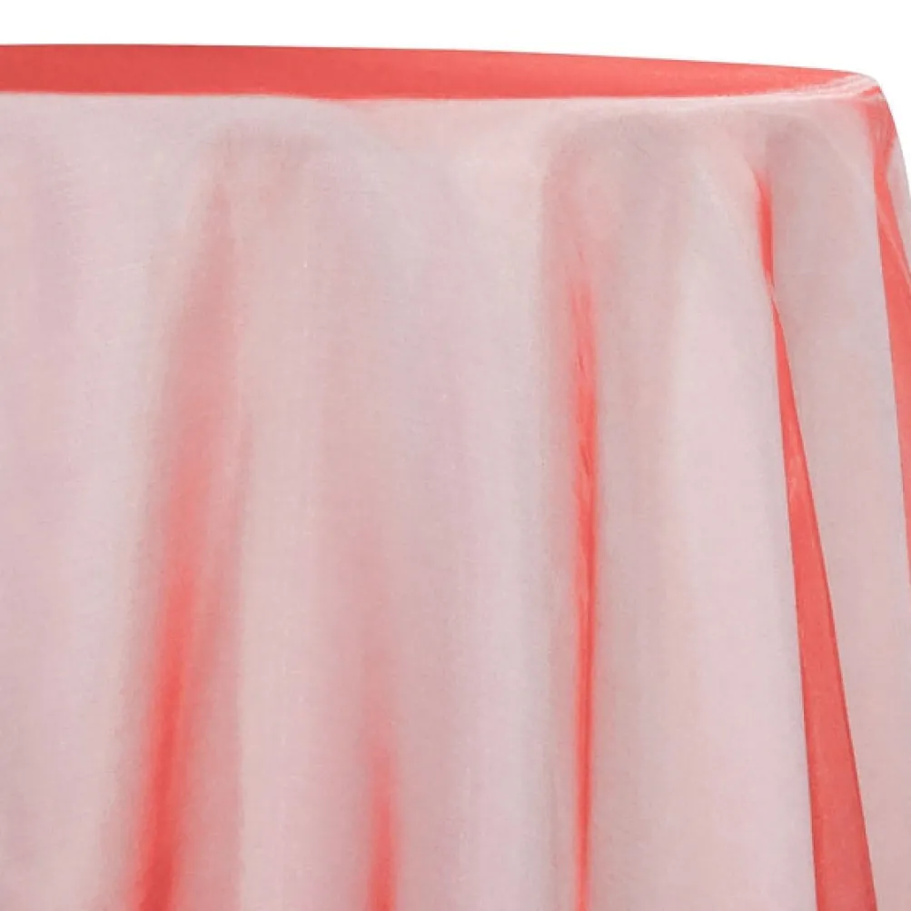 Crystal Organza Table Linen in Coral L 500