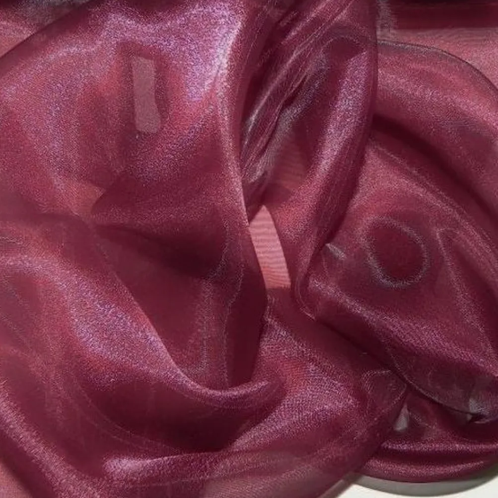 Crystal Organza Table Linen in Burgundy D 530