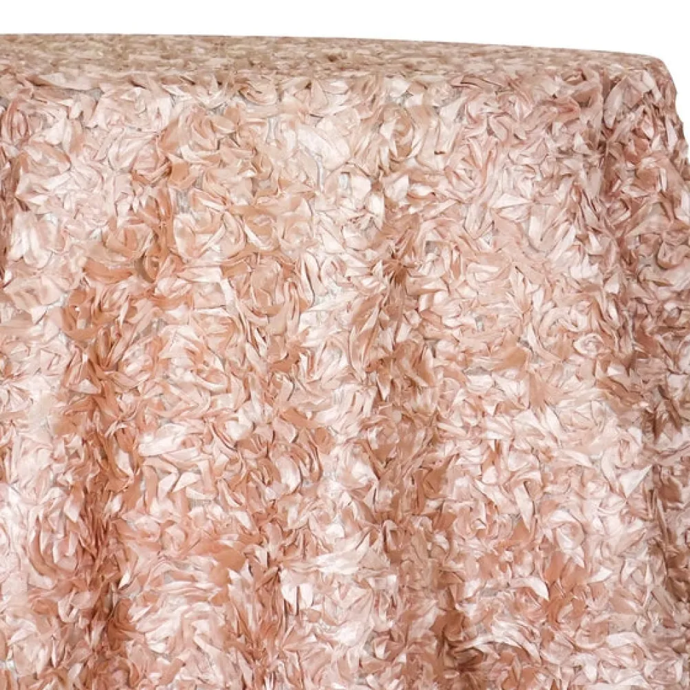 Curly Satin Table Linen In Dusty Rose