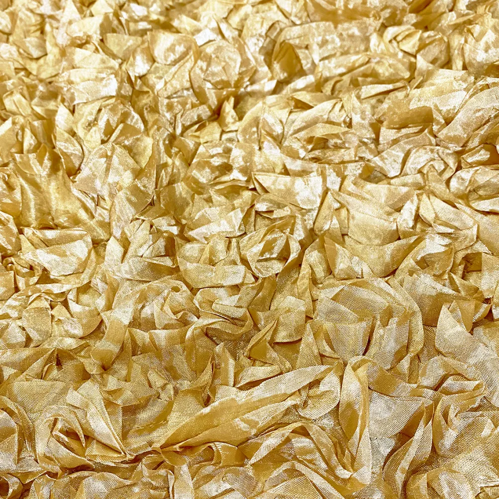 Curly Satin Table Linen In Gold