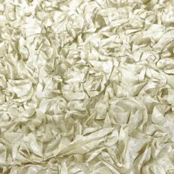 Curly Satin Table Linen In Ivory