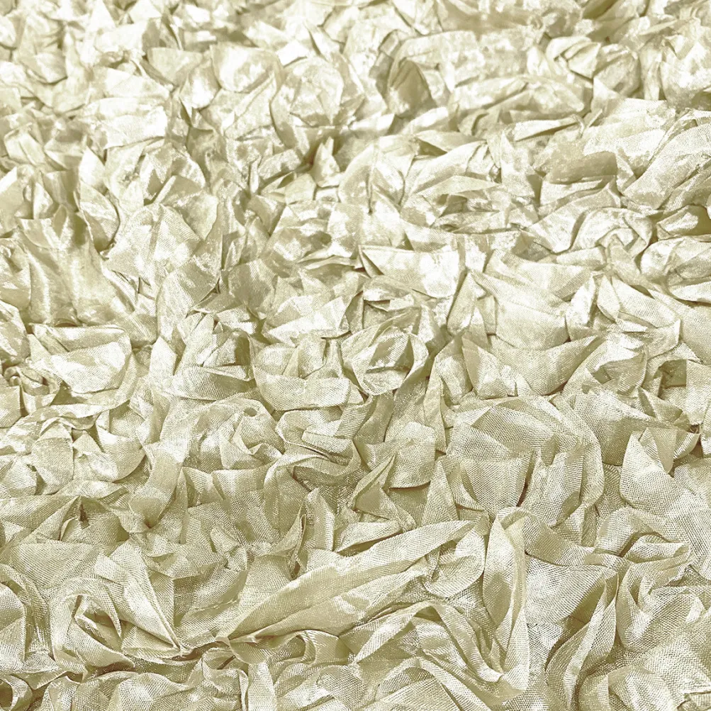 Curly Satin Table Linen In Ivory
