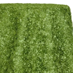 Curly Satin Table Linen In Moss