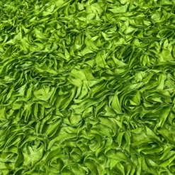 Curly Satin Table Linen In Moss