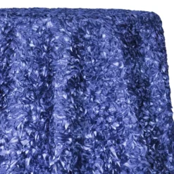 Curly Satin Table Linen In Navy
