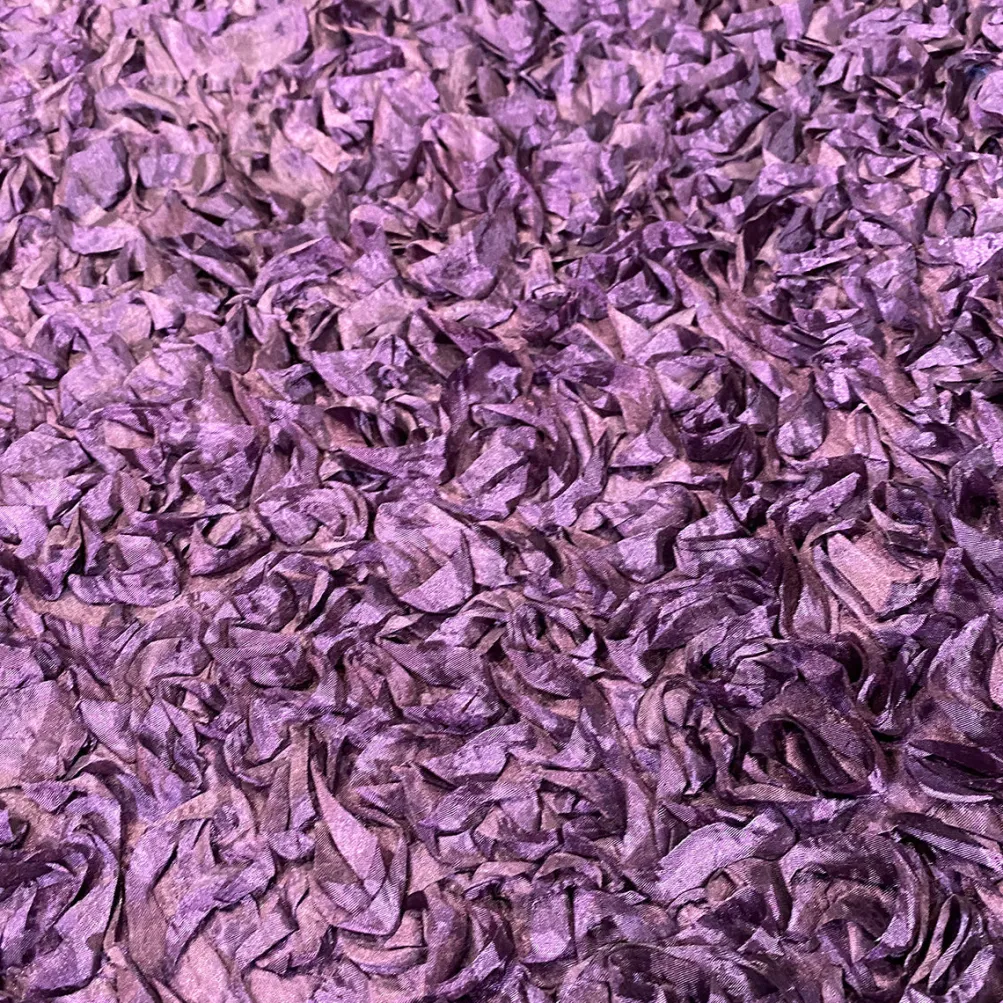 Curly Satin Table Linen In Plum
