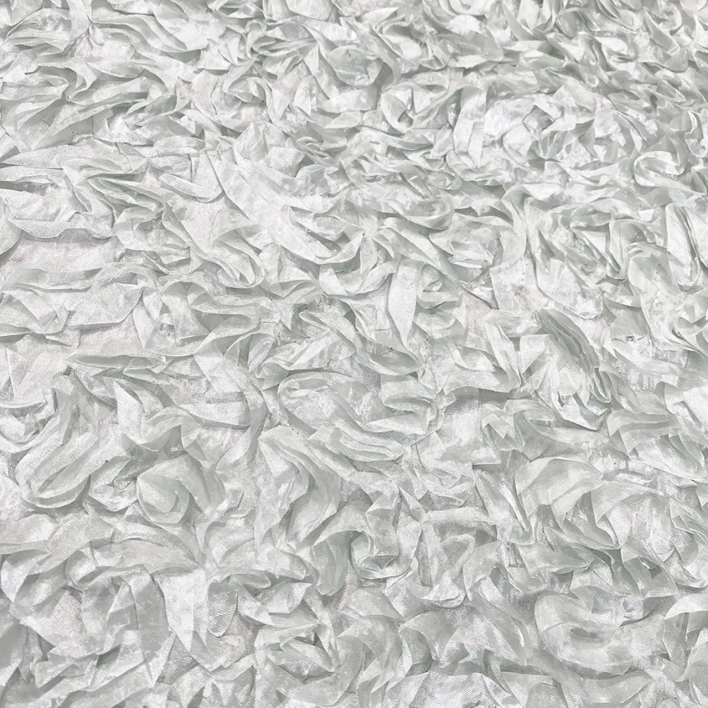 Curly Satin Table Linen In White