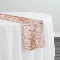 Curly Satin Table Runner in Blush