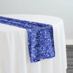 Curly Satin Table Runner in Navy
