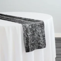 Curly Satin Table Runner in Silver
