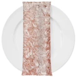 Curly Satin (w/ Poly Lining) Table Napkin in Blush